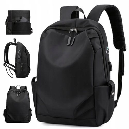 Stylish & Durable Black Youth School Laptop Backpack with USB Port