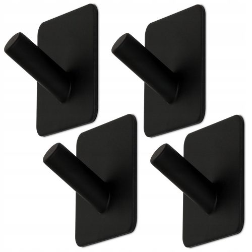 Bathroom Clothes Hanger Mavö Adhesive Hook, Black