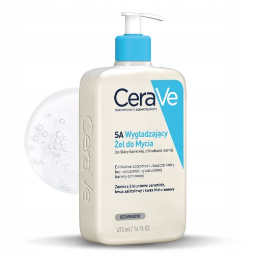 CeraVe SA Smoothing Cleanser Gel 473ml - For Rough, Bumpy, Dry Skin