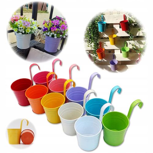  GIOVARA flowerpot 8 cm x 10 x 10 cm diameter 10 cm multicolored metal + sticker FAST DELIVERY JACHSHOP