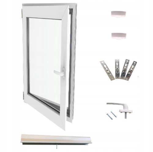 Warm white PVC window left 40x60 400x600 set