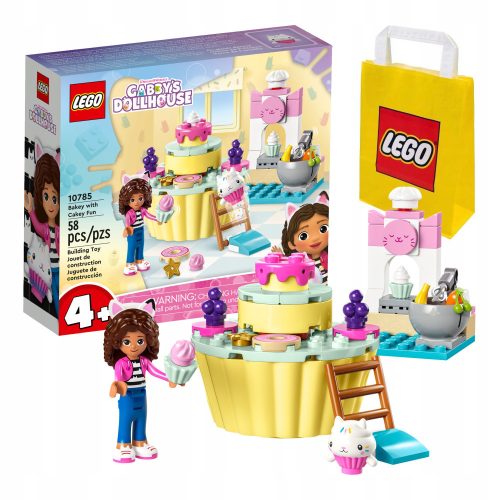  LEGO Gabi's Cat House 10785 Baking a Cake with Sweetie + LEGO Paper Bag 6315786 Yellow 24x8x18 cm