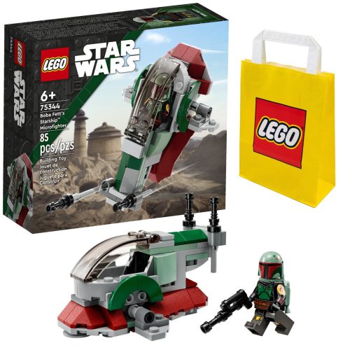  LEGO Star Wars 75344 Boba Fetts Micro Space Fighter + LEGO Papiertüte 6315786 Gelb 24x8x18 cm