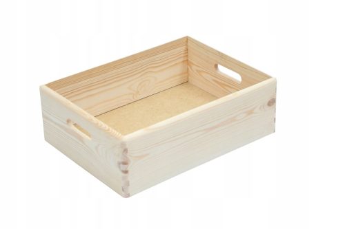 Boîtes, conteneurs de stockage, organisateur Boîte en bois ouverte, conteneur 40x30x14 cm