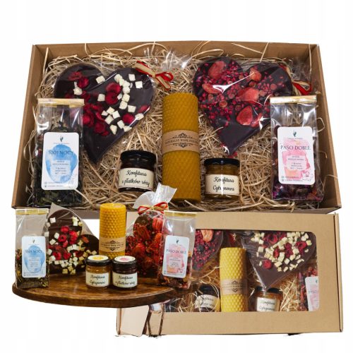  Tea Station Gift Set tea + jam + chocolate heart + candle