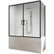 Series two-part bathtub partition 120 x 70 cm transparent + Besco Modern rectangular acrylic bathtub with side drain 120 x 70 cm