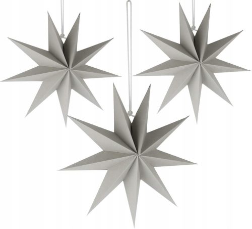  LARGE 3D paper STAR, hanging, 5 pieces, 30 cm