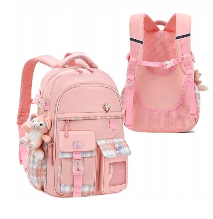  School backpack with multiple compartments _) K&M purple tones