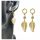  Earrings gold hanging leaves surgical steel MONSTERA ZIRCONIA DELICATE