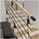 BALUSTRADE BARRIER MADE OF WOOD AND STEEL, COMPLETE SYSTEM