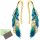  925 SILVER EARRINGS FEATHERS BLUE
