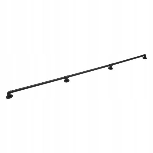 Black metal stair railing, 2.44 m