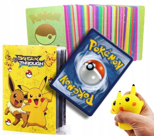  POKEMON-CARDS-SET 55PCS+ALBUM+PIKACHU SQUEEZING