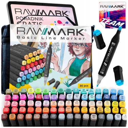  Double-sided marker in different colors Rawmark 80 pcs.