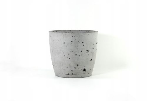  Beautiful concrete flowerpot, 28 cm x 28 x 25 cm, diameter 28 cm, white concrete, graphite, grey and silver tones