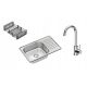 Quadron EDDIE 210 single-bowl sink, steel, grey tones + 2 more products