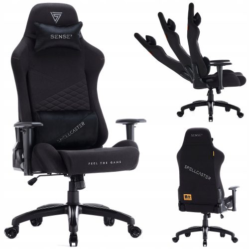  Sense7 Spellcaster Senshi Edition XL Gaming Chair, Black Fabric