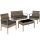 Tables et chaises de jardin pour la terrasse Table et chaises TecTake en technorattan, moderne noir