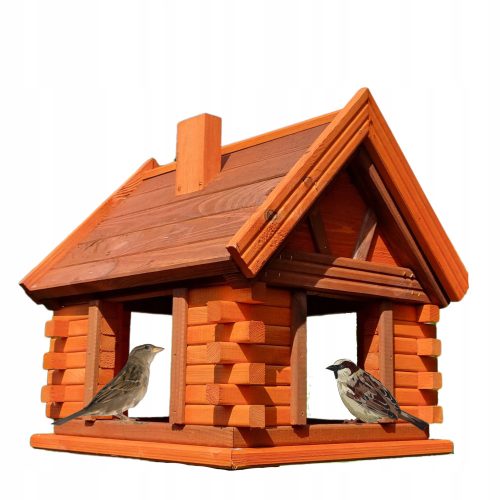  WOODEN BIRD FEEDER, LARGE HANGING HOUSE