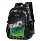  School backpack with multiple compartments_) K&M Black, green tones