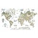 Decorative Wall Stickers Wall Stickers WORLD MAP with Animals