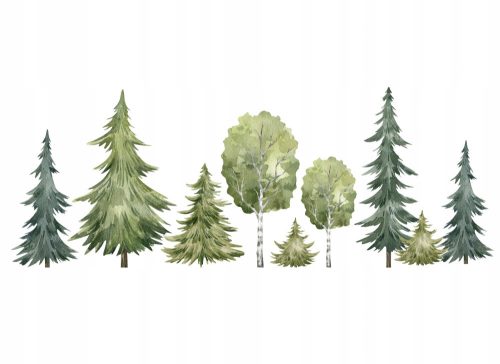 Decorative wall stickers XXL wall stickers FOREST, trees, Christmas trees