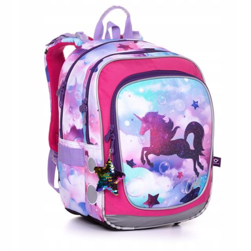Lightweight Dual Compartment Unicorn Backpack for Girls Grades 1-3
