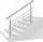 Stainless steel handrail with 5 crossbars, 180 cm