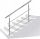 Stainless steel handrail with 2 crossbars 160 cm