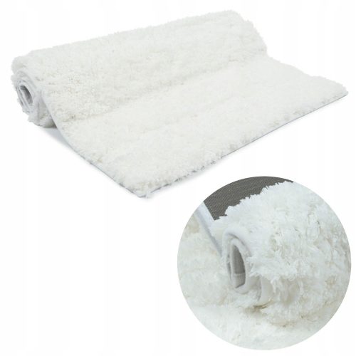 Soft Thick Shaggy Bathroom Rug 50 x 80 cm White