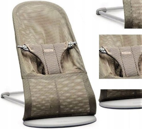  BabyBjörn BLISS MESH Grey Beige Baby Bouncer x 12 x 93 cm + Septona Baby Dermasoft Family Chamomile Wet Wipes 1 x 12 pcs.