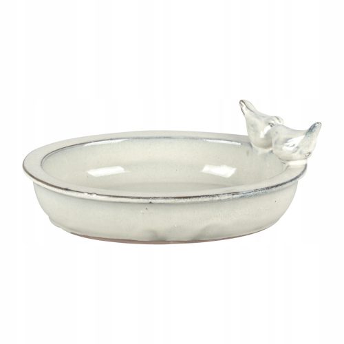  Ceramic birdbath, off-white