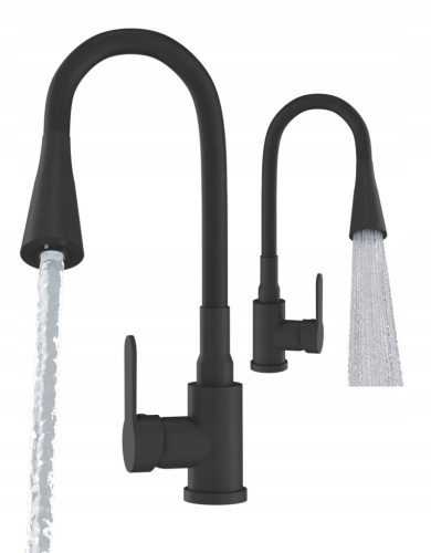 Granitan FLEXO black stand kitchen faucet