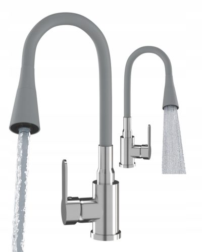 Granitan FLEXO grey floor-standing kitchen faucet