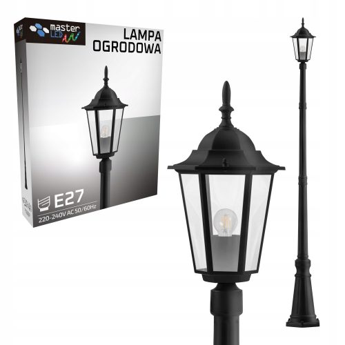 Light poles, garden Masterled E27 light pole 229 cm black