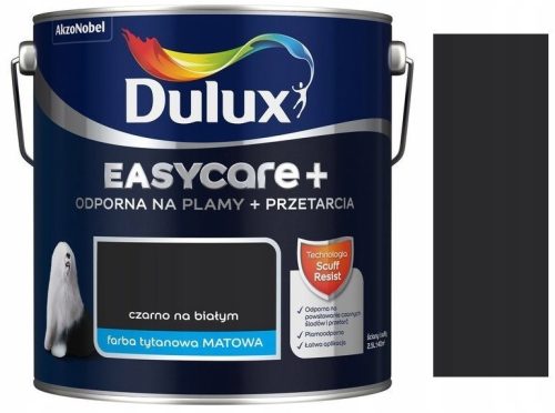  Dulux Latex Wall Paint 2.5 l Black on White Matt