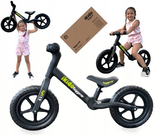  iKido Leggero 12" Balance Bike, Black and Pink