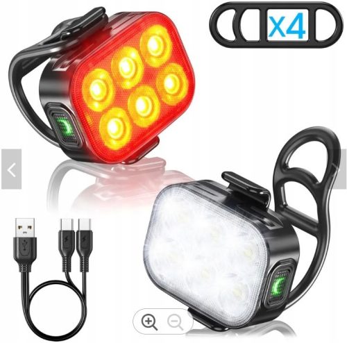  2x SPECTRE Q5 bicycle light 200lm front rear 6LED