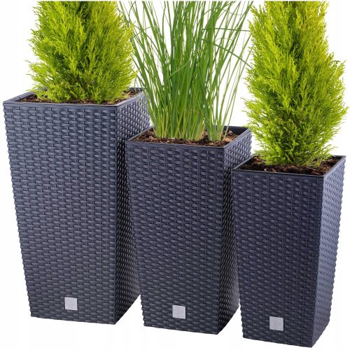  Prosperplast flowerpot 26.5 cm x 26.5 x 50 cm plastic black, graphite