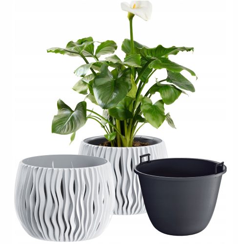  Prosperplast flowerpot 18 cm x 18 x 13.8 cm diameter 18 cm plastic white