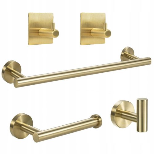 Bathroom Hangers Set of 5 Bathroom Hangers, SUS304 Handle, Gold