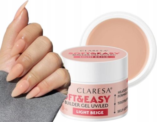  CLARESA SOFT&EASY BUILDING NAIL GEL WITH TIXOTROPY LIGHT BEIGE 90G