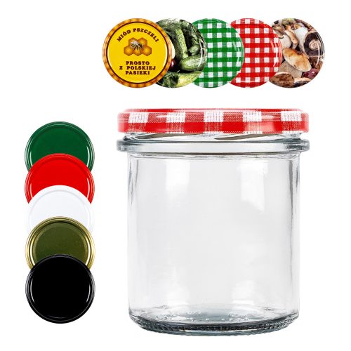 Honey jars - glass with lid super bottles diameter 82 mm 15 pcs.