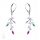  SILVER EARRINGS HANGING BRAID BRANCH ZIRCONS