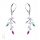  SILVER EARRINGS HANGING BRAID BRANCH ZIRCONS