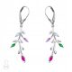  SILVER EARRINGS HANGING BRAID BRANCH ZIRCONS