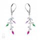  SILVER EARRINGS HANGING BRAID BRANCH ZIRCONS