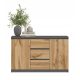  SaraMeble SARA Bedside Table 120 x 40 x 97 cm Anthrazit, Wenge-Eiche matt