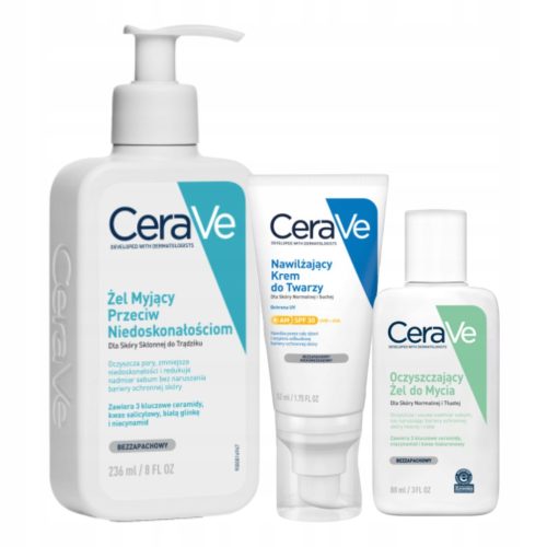 CeraVe Skincare Bundle: SPF 30 Moisturizing Cream, Blemish Control Gel Cleanser