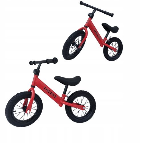  LOVENY pneumatic wheels 12" balance bike, red